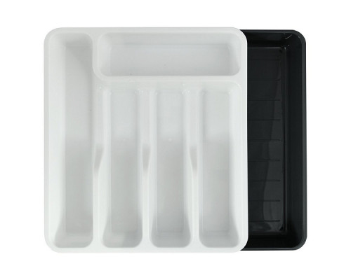 Лоток раздвижной для столовых приборов (белый/серый) 33х29,5х5,3 см NEW