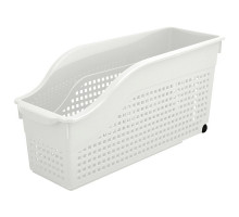 Контейнер "Лофт" хозяйственный на колесах узкий. Размер 35,5х13х17 см. (белый) NEW