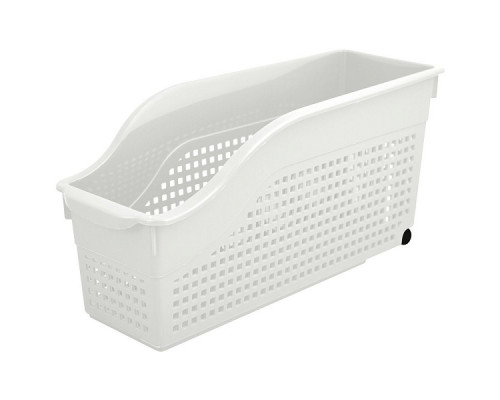 Контейнер "Лофт" хозяйственный на колесах узкий. Размер 35,5х13х17 см. (белый) NEW