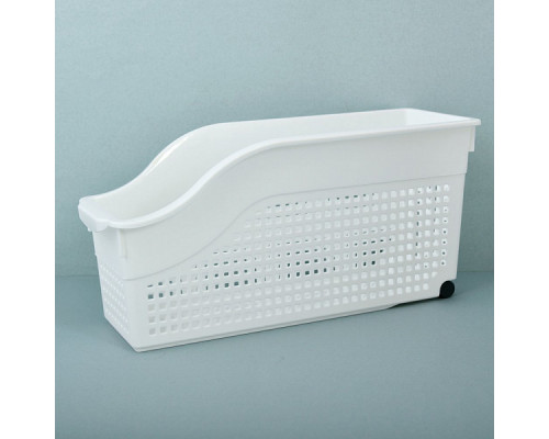 Контейнер "Лофт" хозяйственный на колесах узкий. Размер 35,5х13х17 см. (белый) NEW