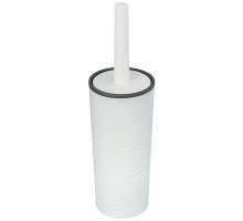 Набор для WC "Венеция" (белый/серебро). Размер 9,5х9,5х33,5 см. NEW