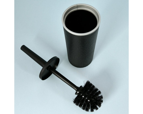 Набор для WC "Венеция" (черный/серебро). Размер 9,5х9,5х33,5 см. NEW