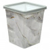 Ведро для мусора с фиксатором квадратное с декором "Белый Мрамор". Размер 23х22,5х26,5 см. NEW