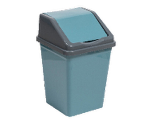 Ведро для мусора с подвижной крышкой 10л квадратное (бирюзово-синий/серый).Размер 22,5х22,5х35 см NEW