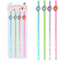 Трубочки для коктейля "Ракушки". Набор 4 шт. Длина 23 см.