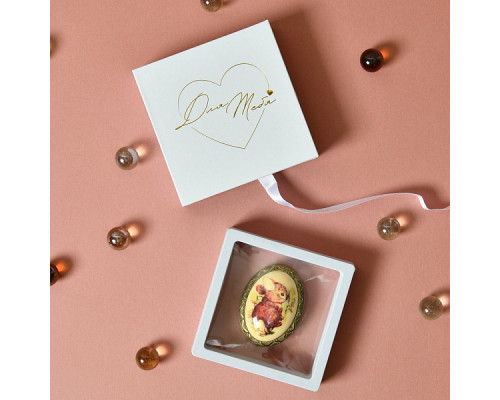 Коробка для хранения украшений (белая). Размер 9,5х9,5х2,5 см. NEW