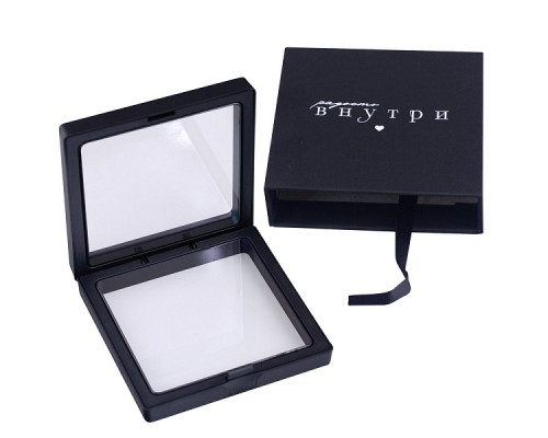 Коробка для хранения украшений (черная). Размер 9,5х9,5х2,5 см. NEW