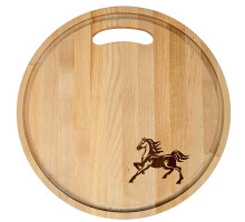 Доска разделочная с желобками «Мустанг». Диаметр 28 см, толщина 0,8 см NEW