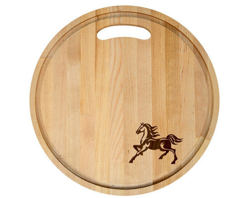 Доска разделочная с желобками «Мустанг». Диаметр 28 см, толщина 0,8 см NEW