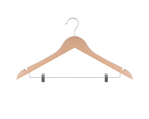 Вешалка-плечики с 2 прищепками, Размер 44-46. (натур.цв.) NEW