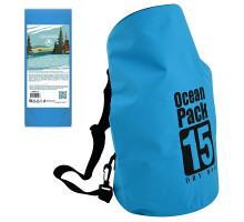 Сумка-мешок водонепроницаемая. 15 л. Размер 34х53 см. (Голубой)