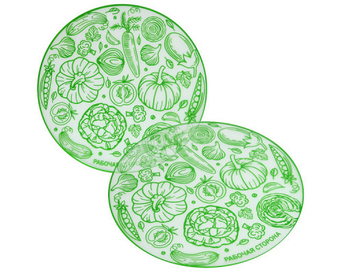 Доска разделочная "Овощи". Диаметр 30см