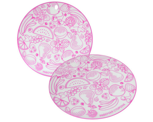 Доска разделочная "Фрукты". Диаметр 30см