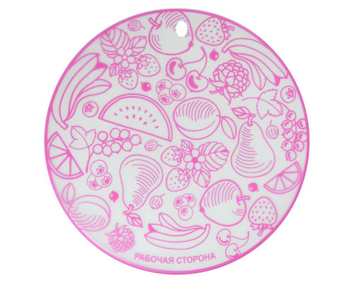 Доска разделочная "Фрукты". Диаметр 30см