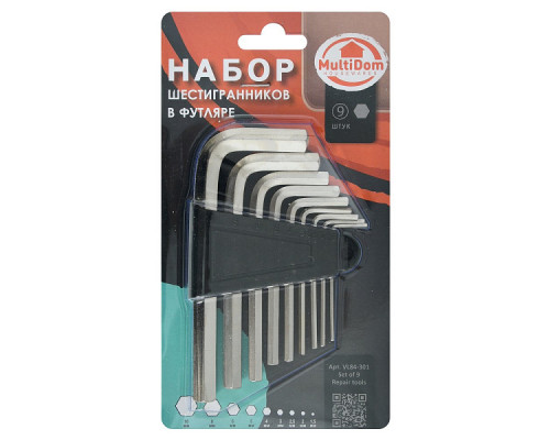 Набор шестигранников в футляре 9 шт. Размеры: 1,5~10 мм NEW