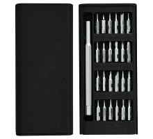 Отвертка с набором насадок. Набор 25 предметов. Общая длина ручки 10,5 см NEW