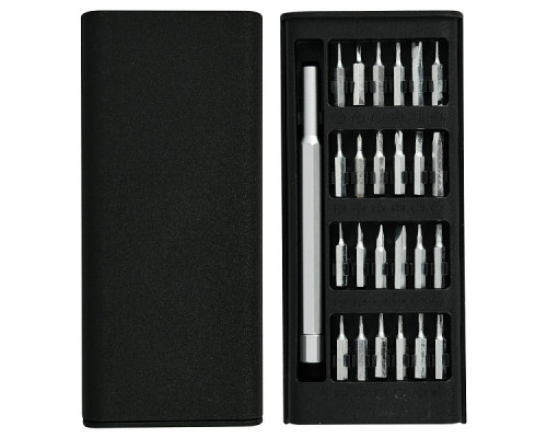 Отвертка с набором насадок. Набор 25 предметов. Общая длина ручки 10,5 см NEW