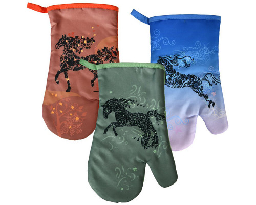 Прихватка-рукавица "Спирит". Размер 17х27 см. 3 диз. NEW