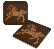 Подставка под горячее "Мустанг" 14*14см (гравировка) NEW