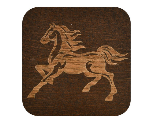 Подставка под горячее "Мустанг" 14*14см (гравировка) NEW