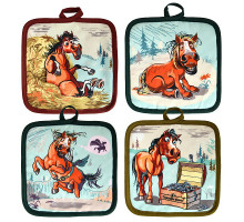 Прихватка "Савраска". Размер 17х17 см. 4 диз. NEW