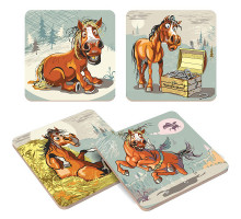 Подставка под горячее "Савраска" 14*14см. 4 диз. NEW