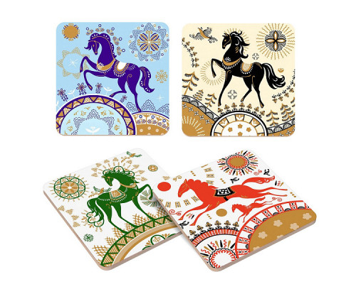 Подставка под горячее "Сивка-Бурка" 14*14см. 4 диз. NEW