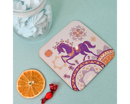 Подставка под горячее "Сивка-Бурка" 14*14см. 4 диз. NEW