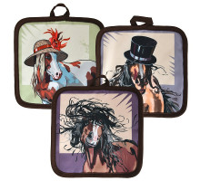 Прихватка "Игривая грива". Размер 17х17 см. 3 диз. NEW