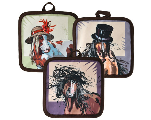 Прихватка "Игривая грива". Размер 17х17 см. 3 диз. NEW