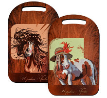 Доска разделочная "Игривая грива", размер 29х18,5см 2 диз. NEW