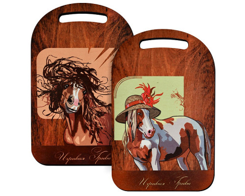 Доска разделочная "Игривая грива", размер 29х18,5см 2 диз. NEW