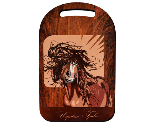 Доска разделочная "Игривая грива", размер 29х18,5см 2 диз. NEW