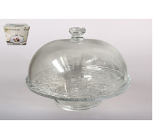 Блюдо для торта с крышкой  29х20см Коралл  9101  стекло