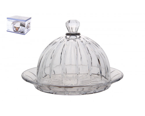 Блюдо для торта с крышкой d19.7см  h13см Коралл  8722  стекло