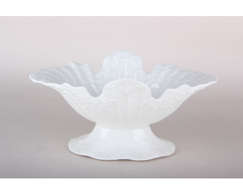 Блюдо на ножке 20.5х12.5х10см Коралл  7142  фарфор