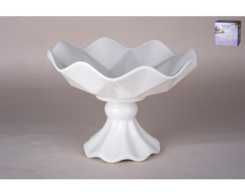 Блюдо на ножке 23х23х17.5см Коралл  9009  фарфор