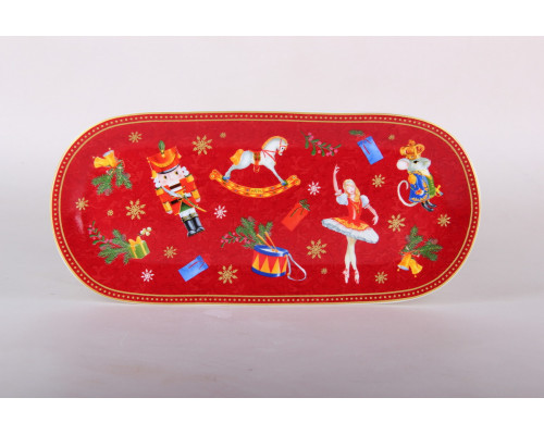 Блюдо овальное 25х11.5см Коралл Щелкунчик и мышиный король YQ25001  фарфор