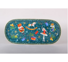 Блюдо овальное 25х11.5см Коралл Щелкунчик и мышиный король, зеленый YQ25022  фарфор