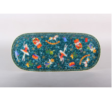 Блюдо овальное 33х15см Коралл Щелкунчик и мышиный король, зеленый YQ25022  фарфор