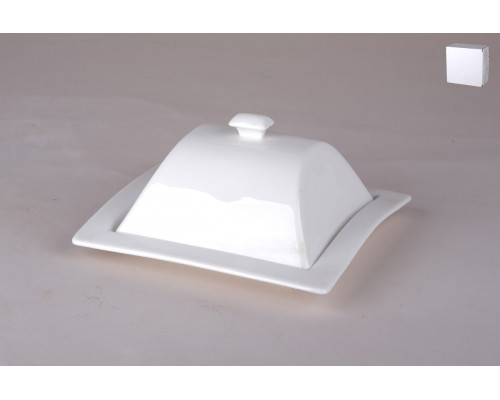 Блюдо с крышкой (крышка 12х12х5.5/блюдо 16.5х16.5см) Коралл  9012  фарфор