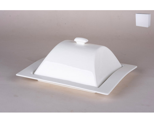 Блюдо с крышкой (крышка 18х18х9.5/блюдо 25х22.5см) Коралл  9013  фарфор