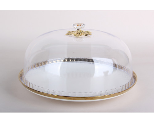 Блюдо с крышкой Коралл  5492 26.5х26.5х13.5 см фарфор