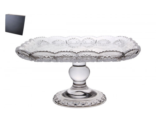 Блюдо сервировочное на ножке 26.5х13х14.5 см Коралл  8831  стекло