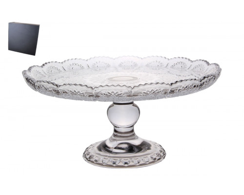 Блюдо сервировочное на ножке 30х13х14 см Коралл  8830  стекло