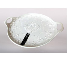 Блюдо сервировочное с ручками 30х25см Коралл  9085  фарфор