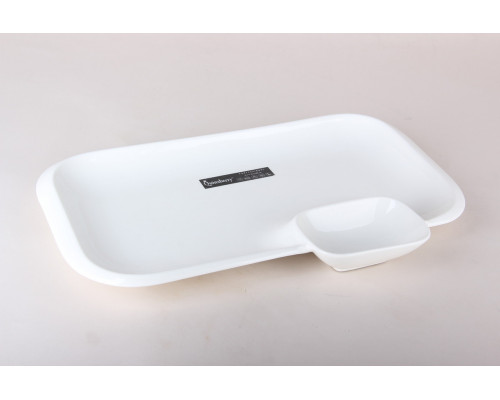 Блюдо сервировочное с соусницей 35.5х24см Коралл Issi 8842  фарфор