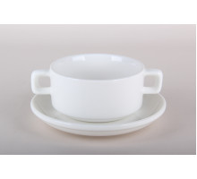 Бульонница с блюдцем 300мл Коралл  5838  фарфор