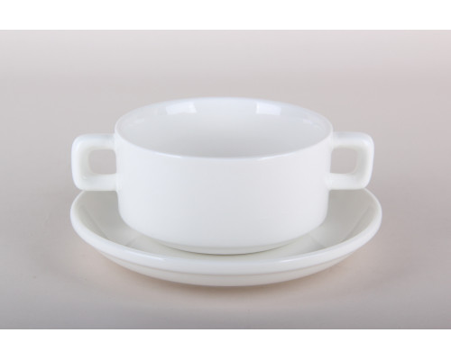 Бульонница с блюдцем 300мл Коралл  5838  фарфор