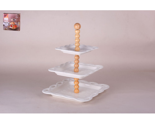 Ваза 3-х ярусная Коралл 15х20х25см ZD14613  фарфор